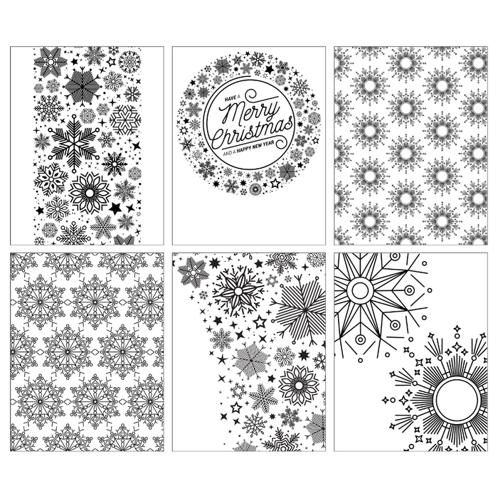 Sensational Snowflakes | Card Panels (b&w)