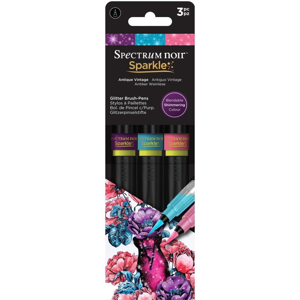 Spectrum Noir Sparkle Glitter Brush Pens 3/Pkg